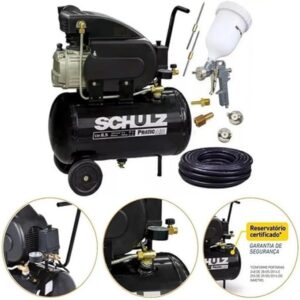 Compressor de Ar 8,5 Pés 25L 2CV Pratic CSI Schulz + Kit Pintura 110V/220V (110) É Bom